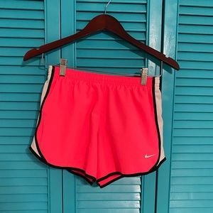 nike neon pink athletic kids shorts
